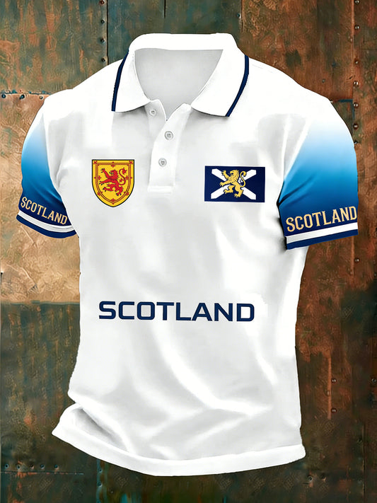 Men's Vintage British Football Fan Printed Casual Polo Shirt