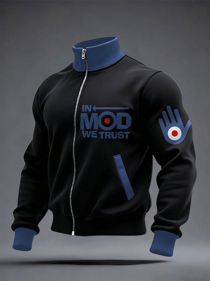 Men's Modfather UK Music Mods Lover Printed Coat