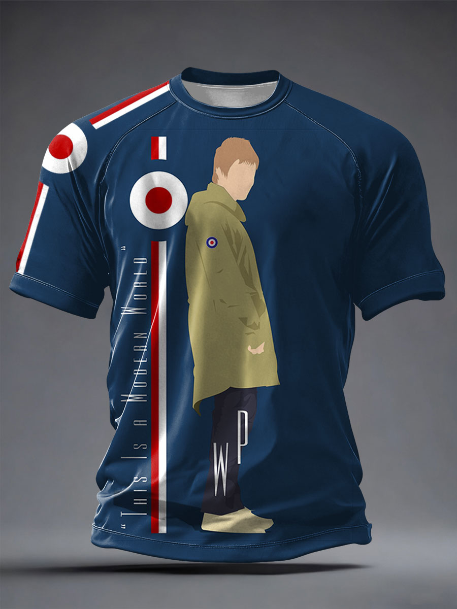 Men's UK Mod Music Lover Printed T-shirt