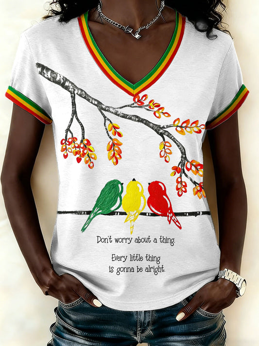 Women's Reggae Print Casual T-shirt
