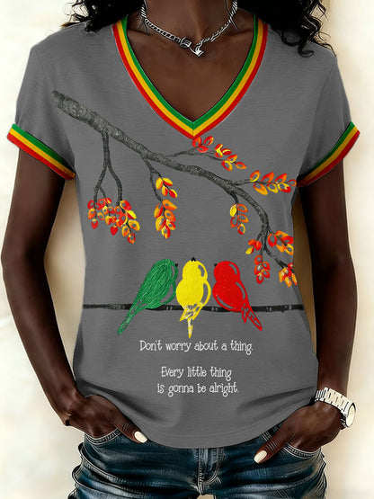 Women's Reggae Print Casual T-shirt