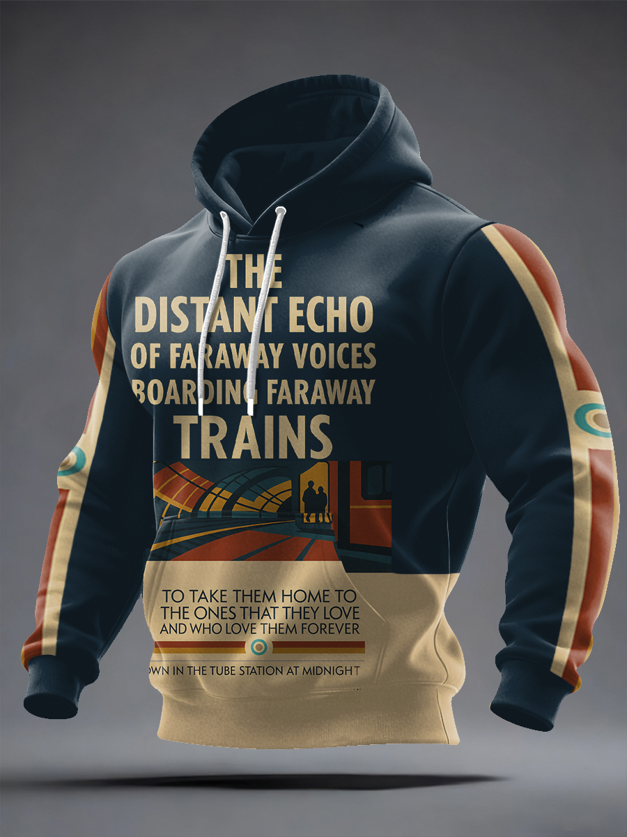 Men's UK Mods Music Lover Oversized Drop-Shoulder Hoodie with Pockets