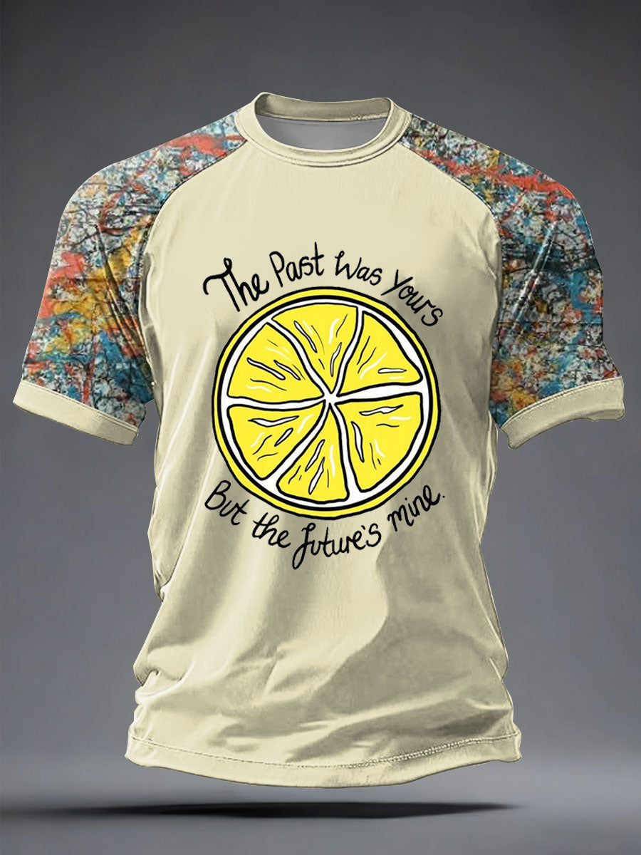 Men's  Lemon Roses Music Lover Printed short sleeve t-shirt