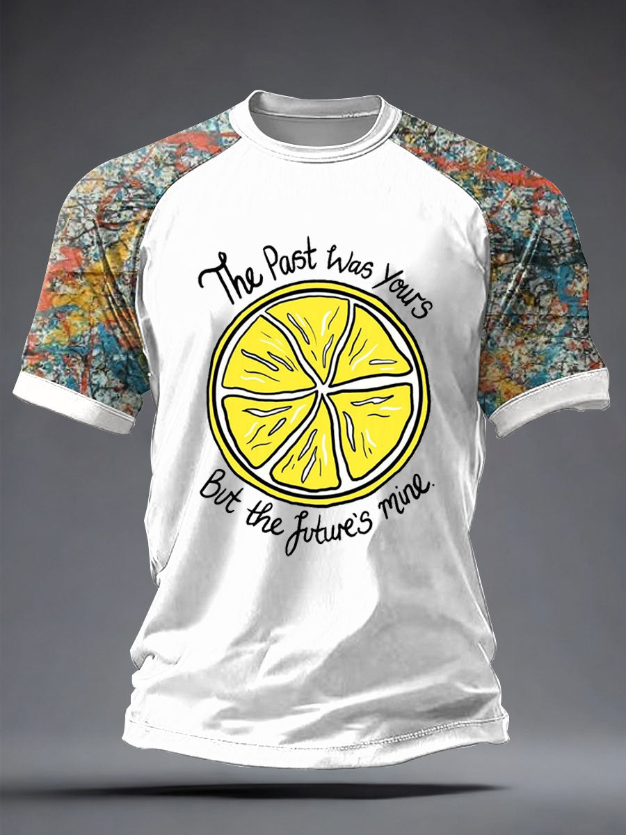 Men's  Lemon Roses Music Lover Printed short sleeve t-shirt