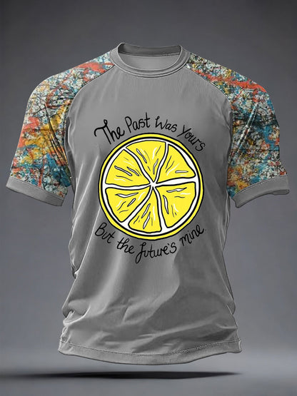 Men's  Lemon Roses Music Lover Printed short sleeve t-shirt