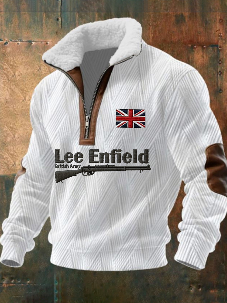 Men's The Lee-Enfield Rifle Plush Stand Collar Shirt
