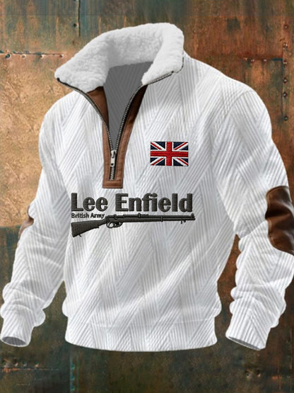 Men's The Lee-Enfield Rifle Plush Stand Collar Shirt