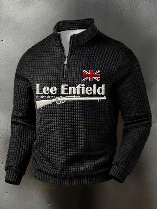 Men's Lee-Enfield plaid cotton zip-up sweatshirt