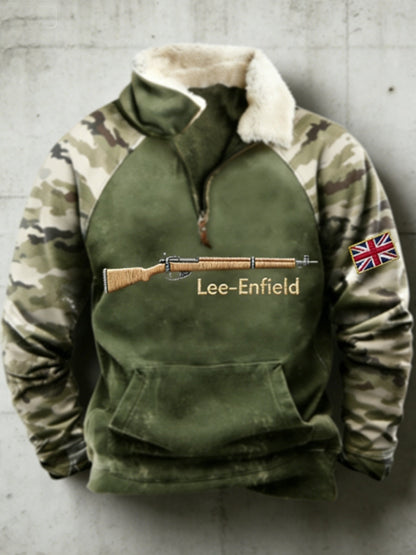 Men's Lee enfield Raglan Sleeve Fur Collar Top