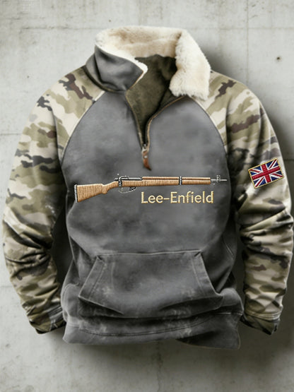 Men's Lee enfield Raglan Sleeve Fur Collar Top