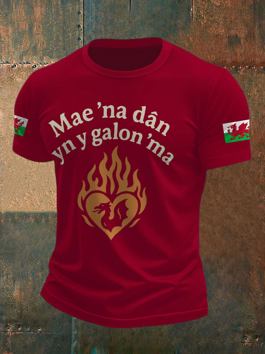 Men's Welsh Rugby Lover Printed T-shirt