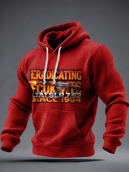 Men's SLR Gun L1AL 7.62 Printed Checkered Cotton Hoodie