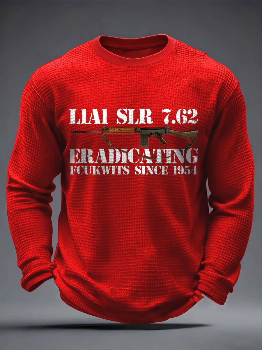 Men's SLR Gun L1AL 7.62 Printed Waffle Long Sleeve T-Shirt