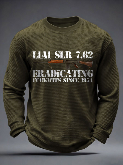 Men's SLR Gun L1AL 7.62 Printed Waffle Long Sleeve T-Shirt