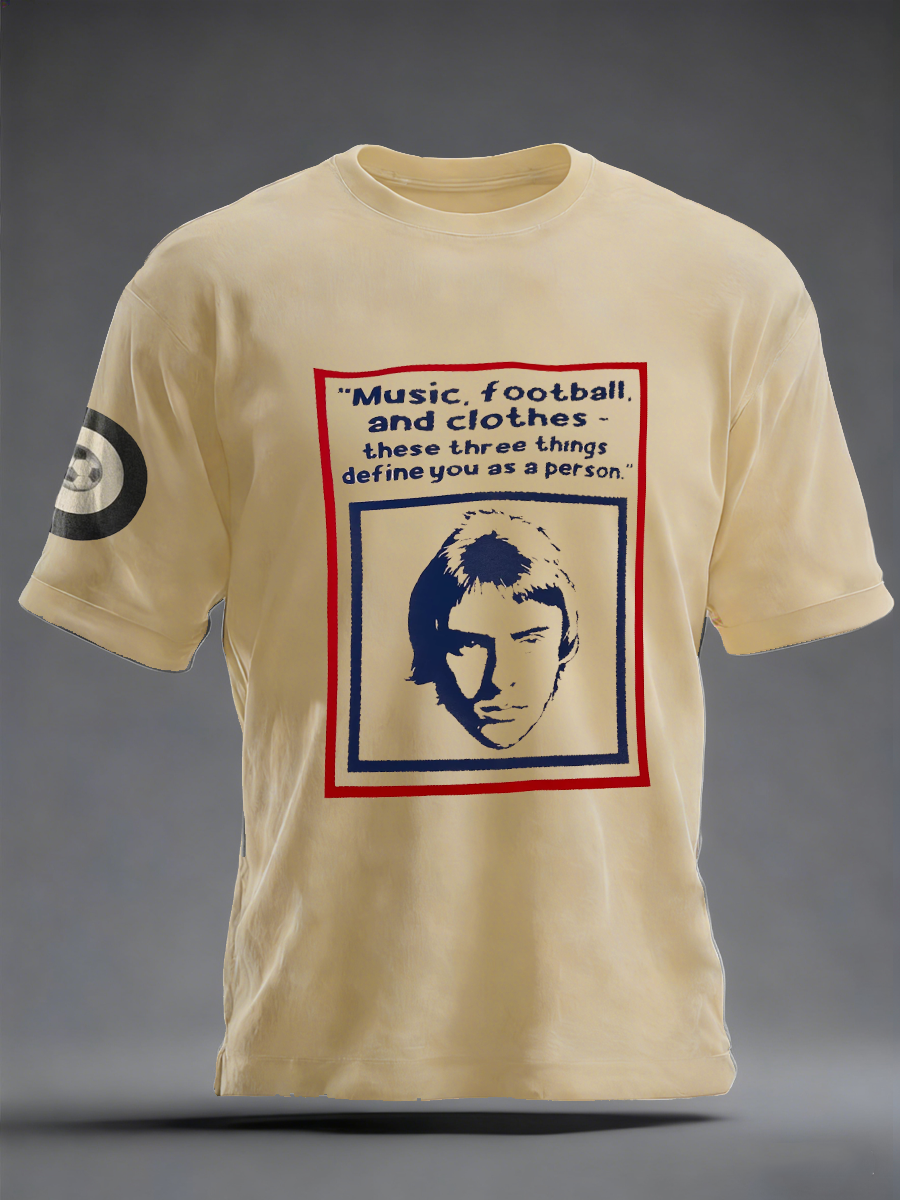 Men's UK Mods Music Lover imitation cotton short-sleeved T-shirt