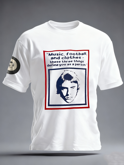 Men's UK Mods Music Lover imitation cotton short-sleeved T-shirt