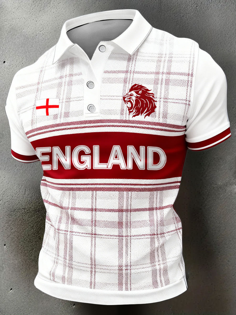 Men's England Lions Football Lover Printed Casual Tops