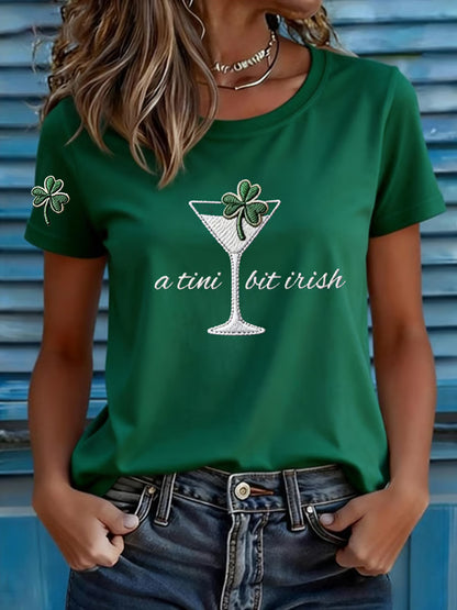 Women's St. Patrick's Day Shamrock Art Short-Sleeve T-Shirt