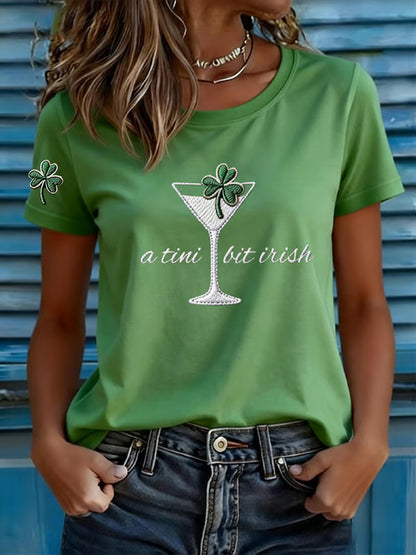 Women's St. Patrick's Day Shamrock Art Short-Sleeve T-Shirt