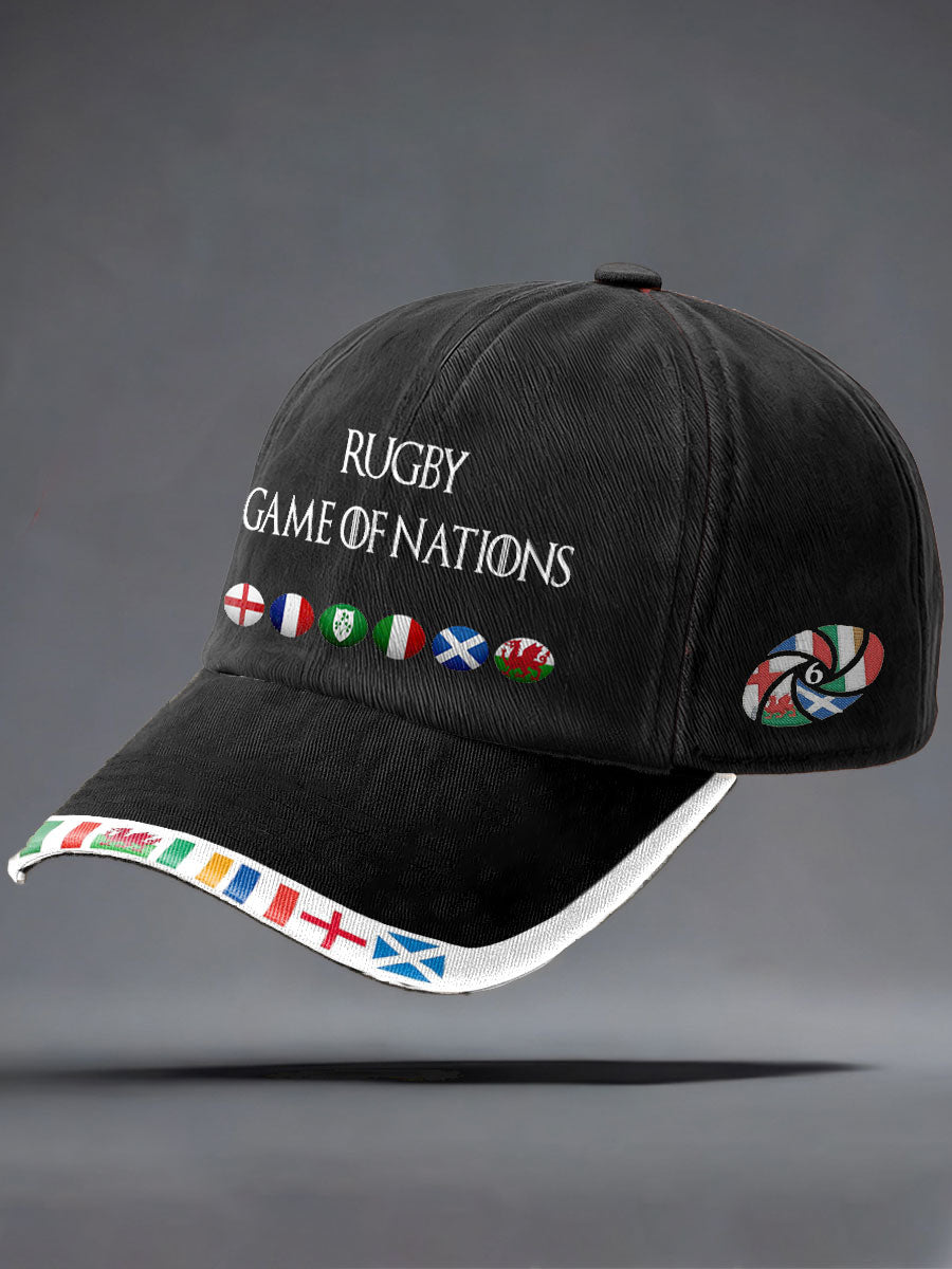 Unisex Nations of Rugby Lover Printed Hat