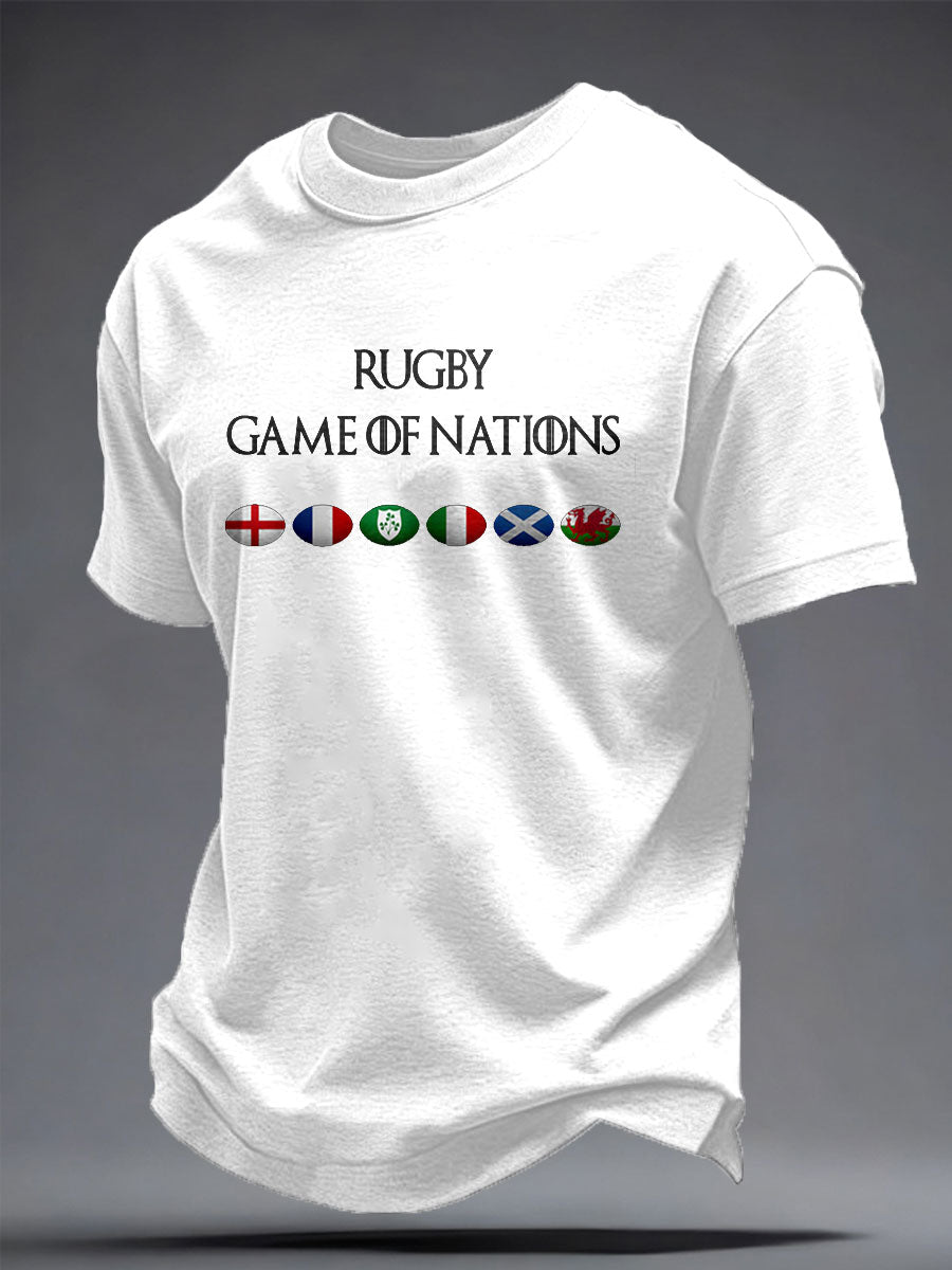 Men's Rugby Lover Game of Nations Printed T-shirt