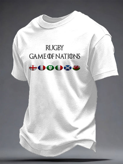 Men's Rugby Lover Game of Nations Printed T-shirt