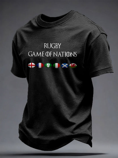 Men's Rugby Lover Game of Nations Printed T-shirt