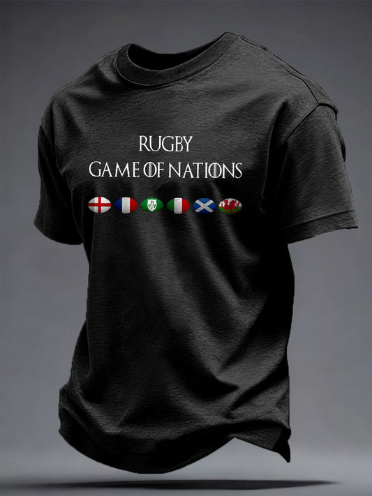 Men's Rugby Lover Game of Nations Printed T-shirt