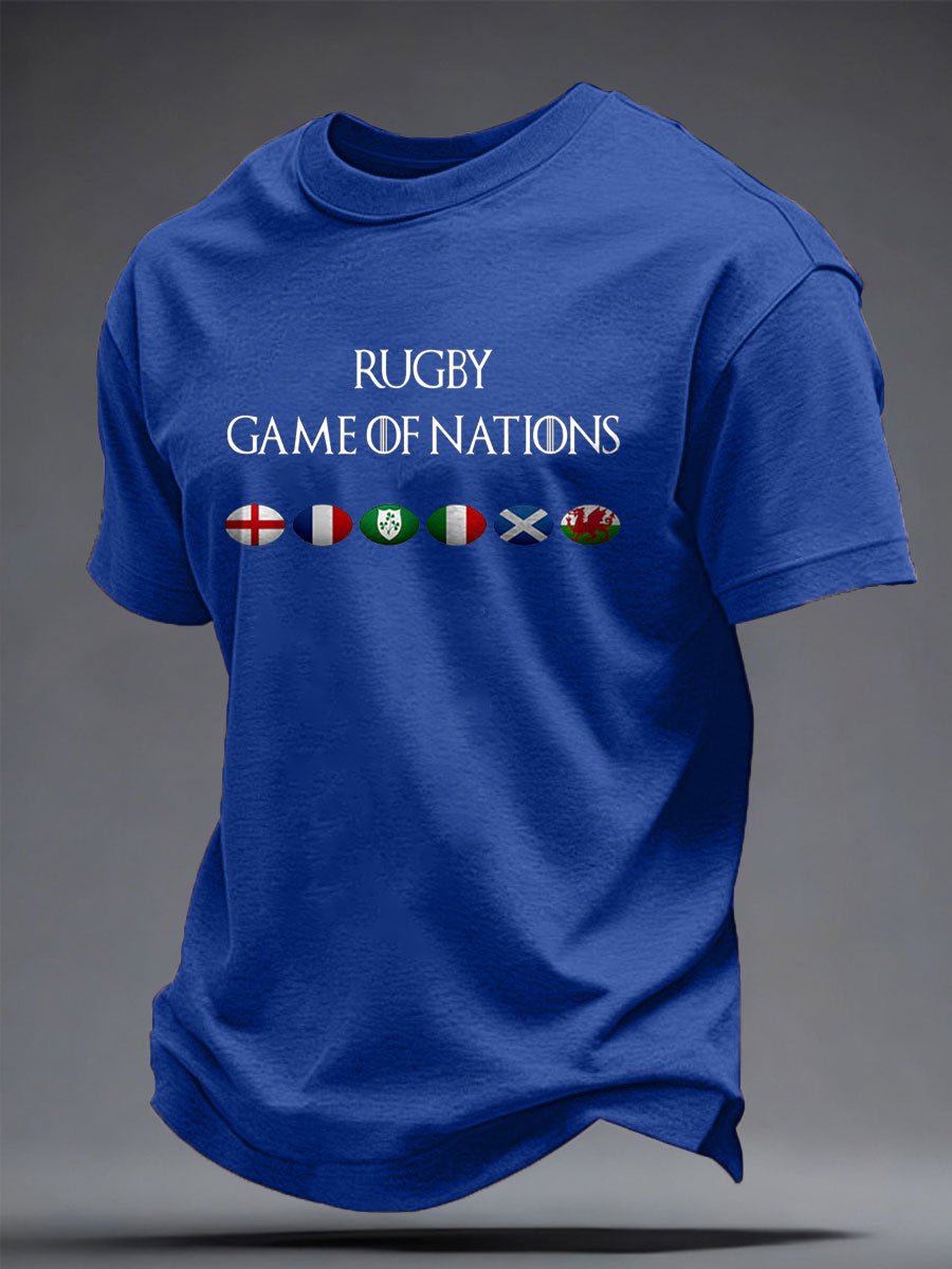 Men's Rugby Lover Game of Nations Printed T-shirt