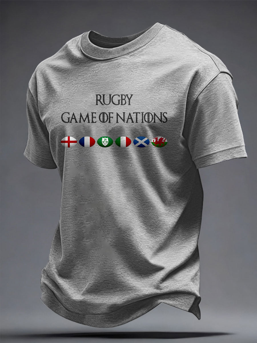 Men's Rugby Lover Game of Nations Printed T-shirt