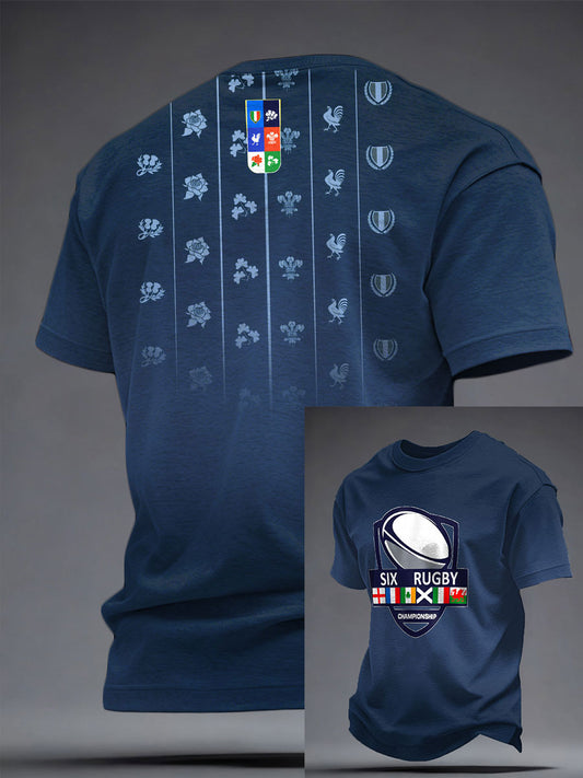 Men's Rugby Lover Game of Nations Printed T-shirt