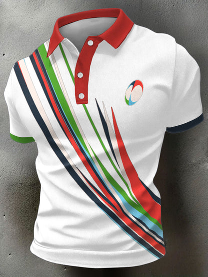 Men's Rugby Lover Game of Nations Printed Casual Tops