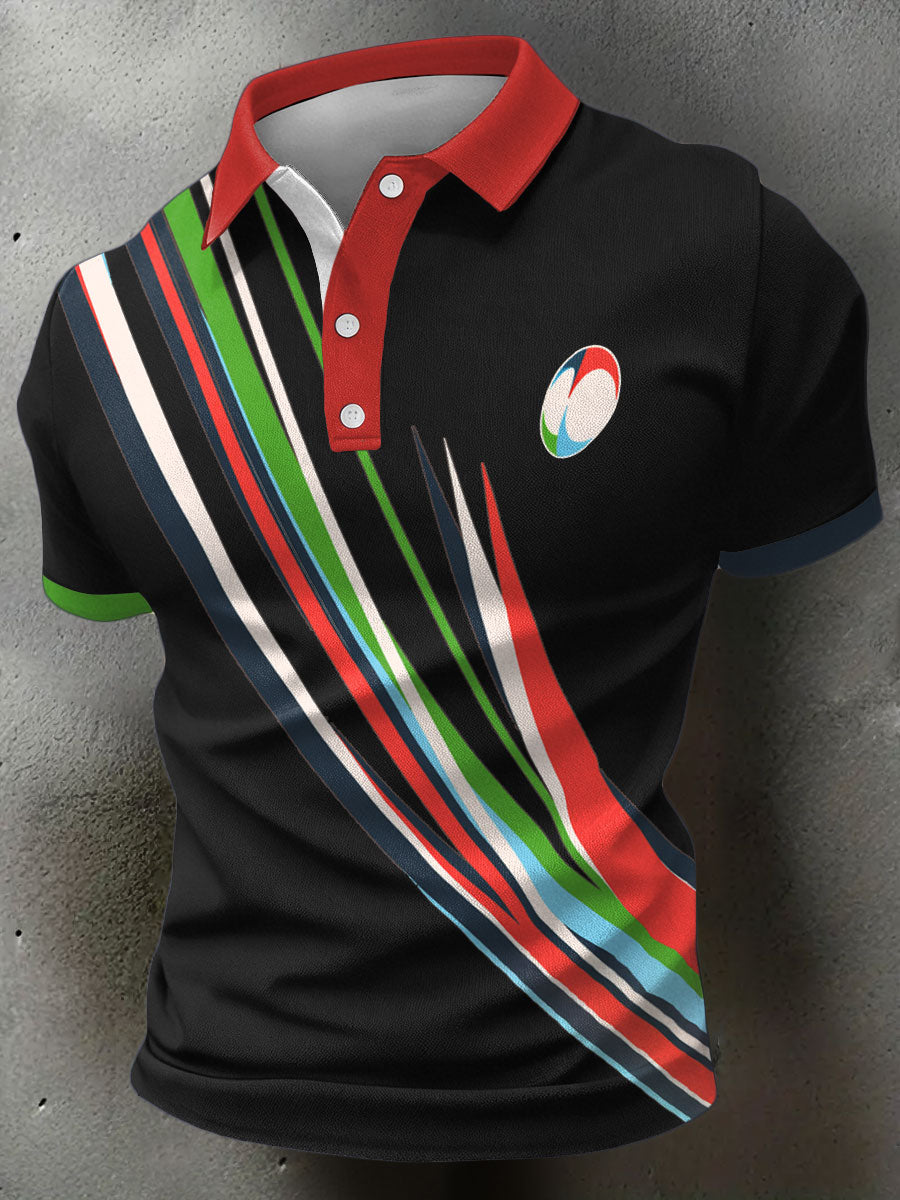Men's Rugby Lover Game of Nations Printed Casual Tops