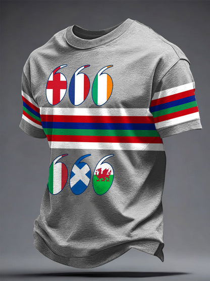 Men's Rugby Lover Game of Nations Printed T-shirt