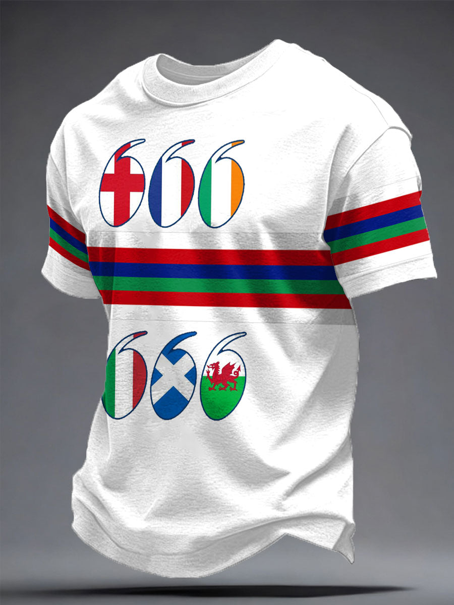 Men's Rugby Lover Game of Nations Printed T-shirt