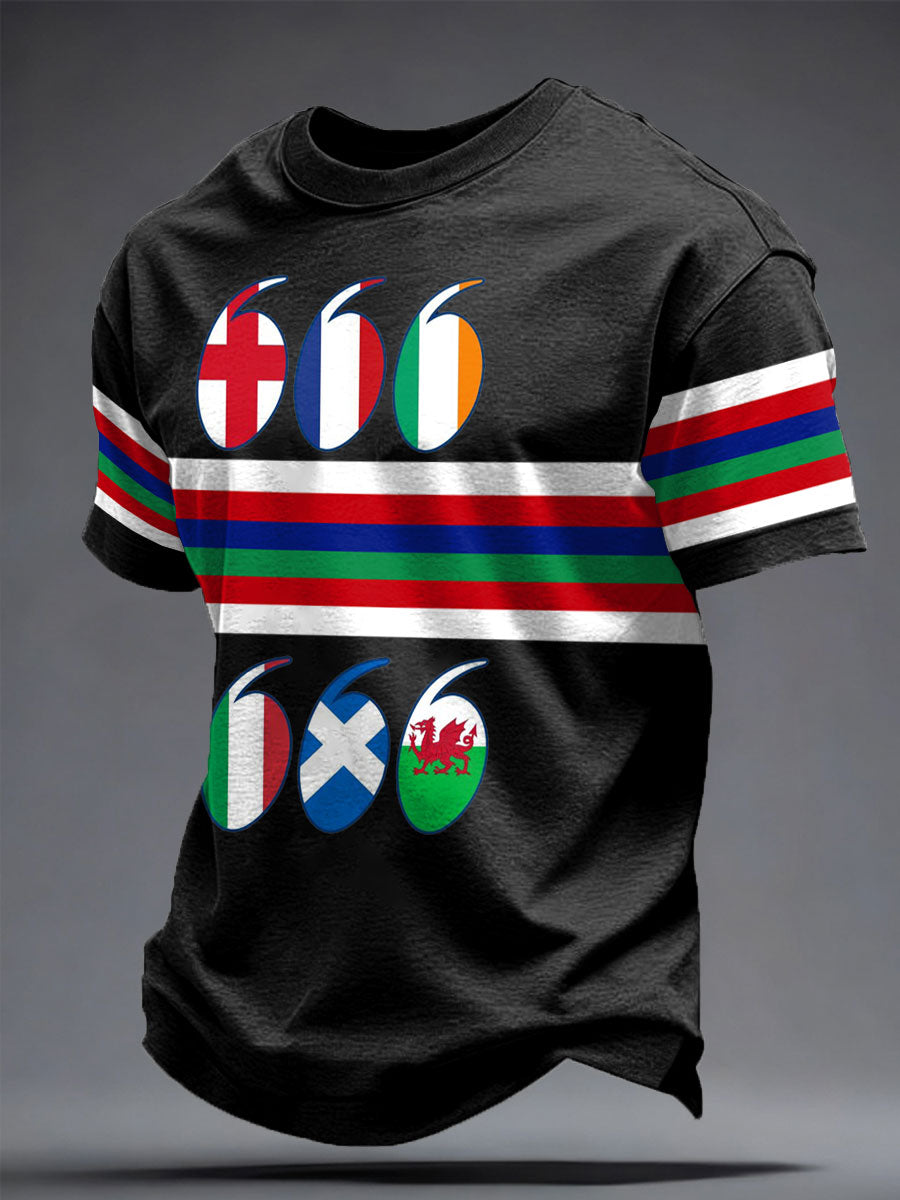 Men's Rugby Lover Game of Nations Printed T-shirt