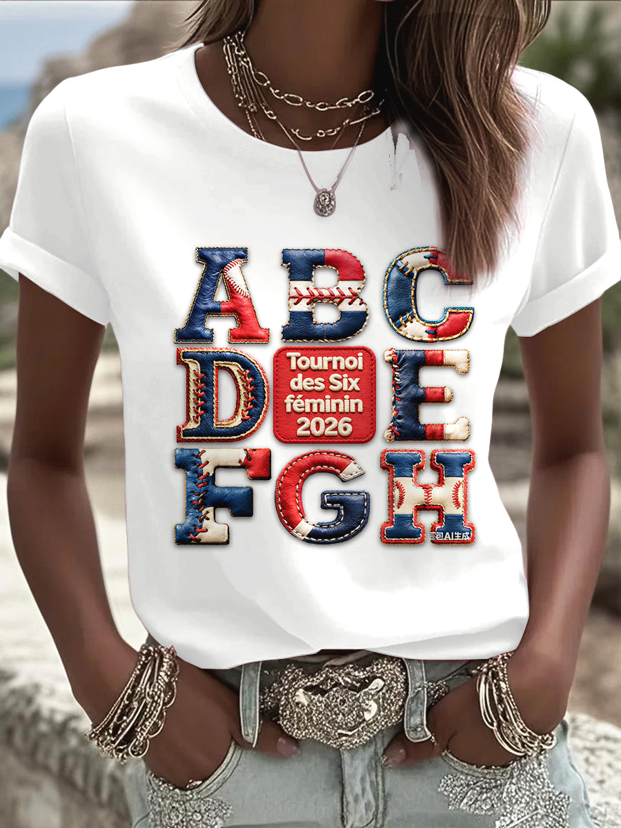 Women's France Rugby Six Nations Patchwork Print T-Shirt