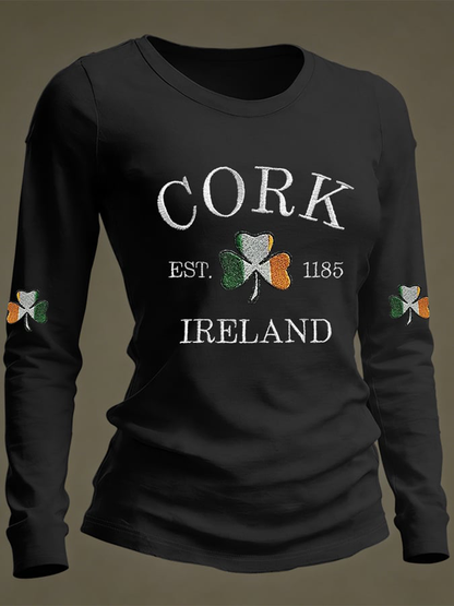 Women's Cork Ireland Round Neck Long Sleeve T-shirt