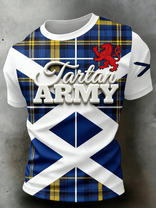 Unisex Scotland Football Lover Tartan Army Printed T-shirts