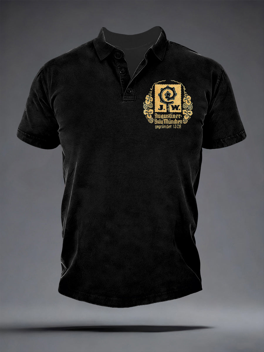 Herren-Bierliebhaber-Hemd mit kurzen Ärmeln