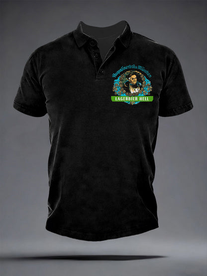 Herren-Bierliebhaber-Hemd mit kurzen Ärmeln