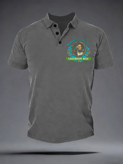 Herren-Bierliebhaber-Hemd mit kurzen Ärmeln