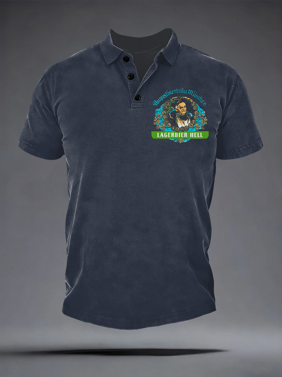 Herren-Bierliebhaber-Hemd mit kurzen Ärmeln