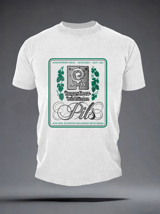 Herren-Bierliebhaber-T-Shirt mit kurzen Ärmeln