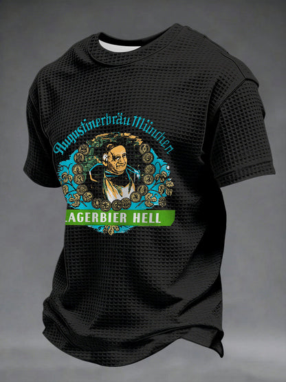 Herren-Bierliebhaber-Waffel-Shortsleeve-T-Shirt