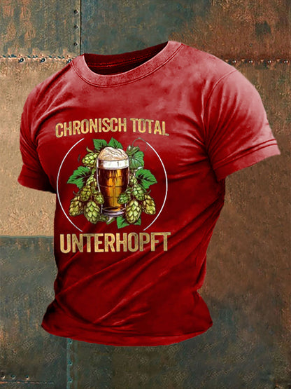 Unterhopft-bedrucktes Kurzarm-T-Shirt für Männer