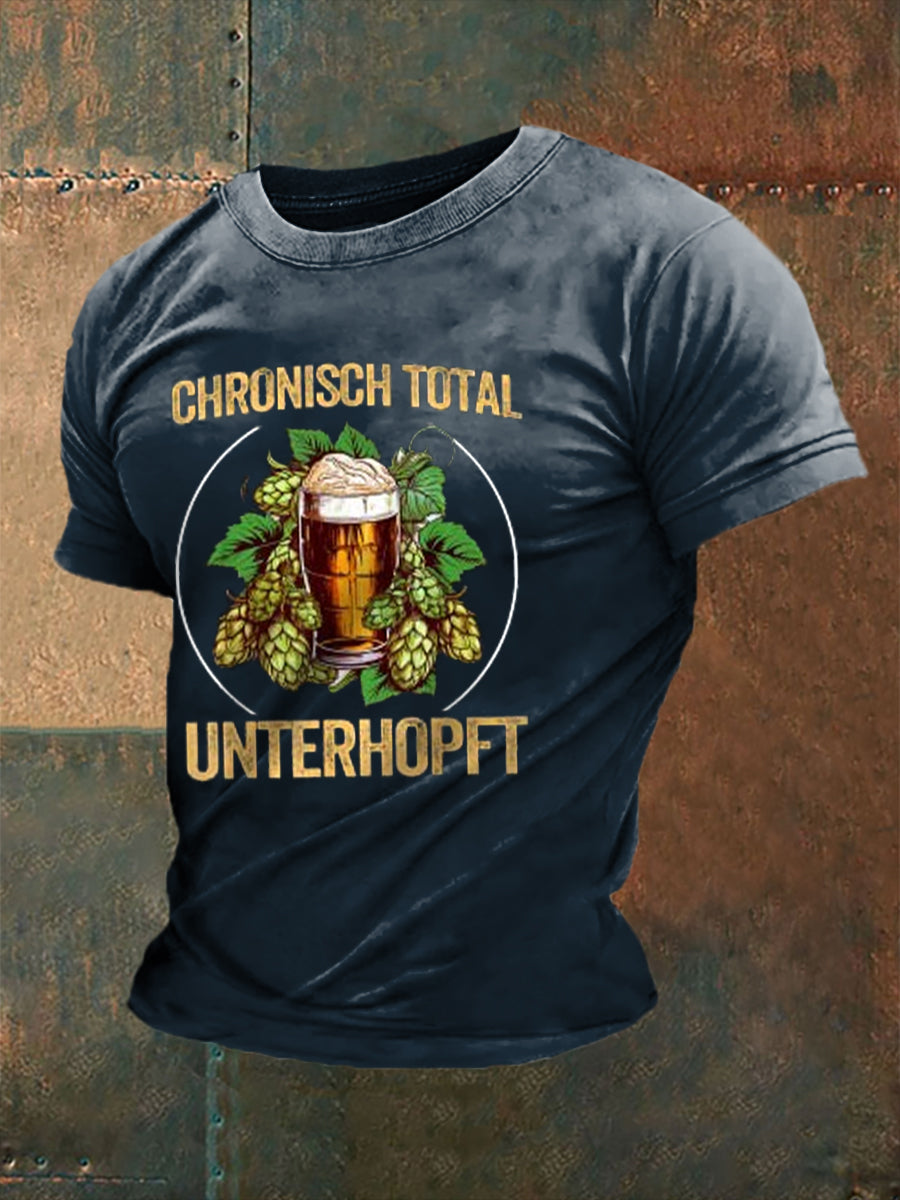 Unterhopft-bedrucktes Kurzarm-T-Shirt für Männer