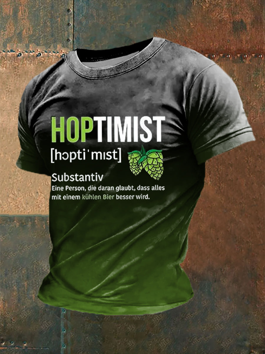 Herren-Unterhopft bedrucktes Kurzarm-T-Shirt