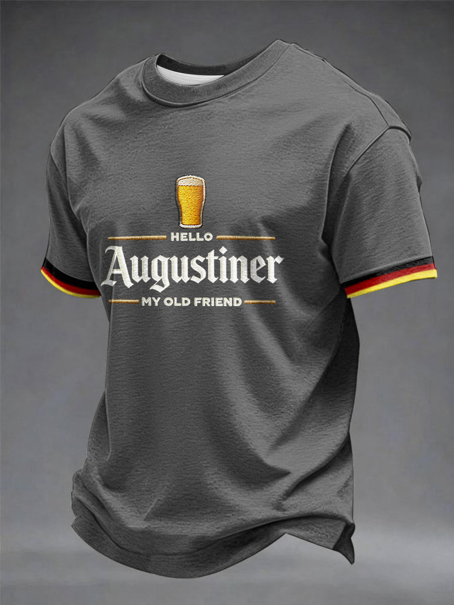 Herren-T-Shirt mit Bierliebhaber-Print und kurzen Ärmeln