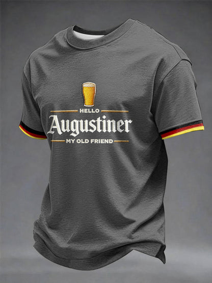 Herren-T-Shirt mit Bierliebhaber-Print und kurzen Ärmeln